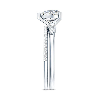 1.2 Carat Certified Lab Grown Diamond Heart Bridal Ring Set