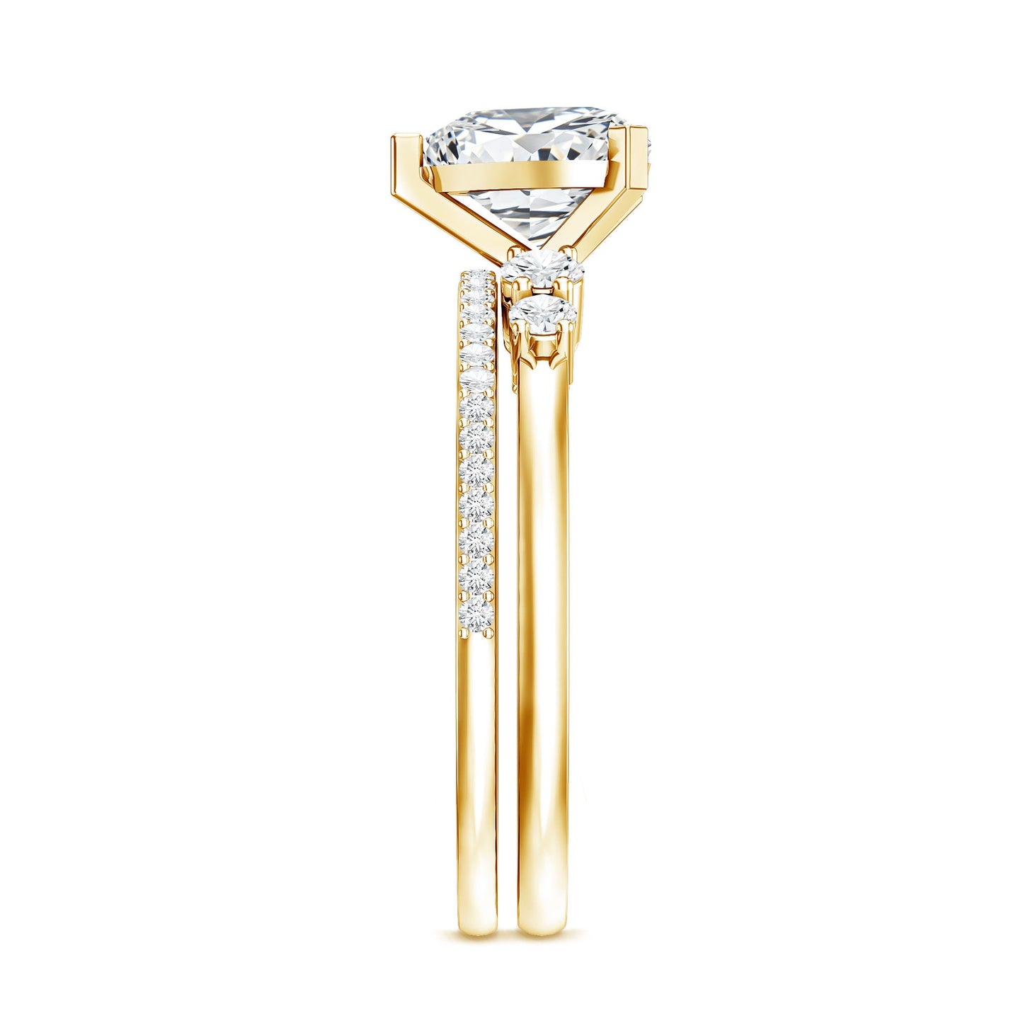 1.2 Carat Certified Lab Grown Diamond Heart Bridal Ring Set