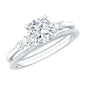 1.7 Carat Lab Grown Diamond Cushion Engagement Ring with Wedding band