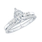 1.3 Carat Certified Lab Grown Diamond Teardrop Bridal Ring Set