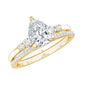1.3 Carat Certified Lab Grown Diamond Teardrop Bridal Ring Set