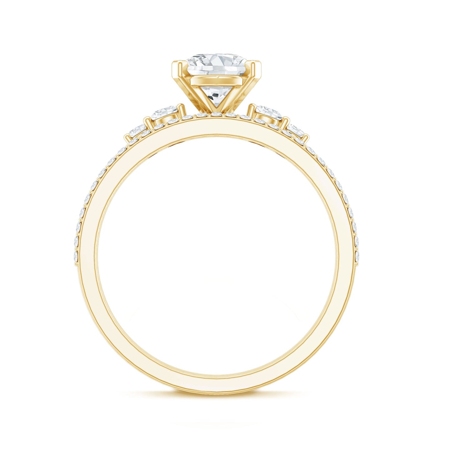 1.3 Carat Certified Lab Grown Diamond Teardrop Bridal Ring Set