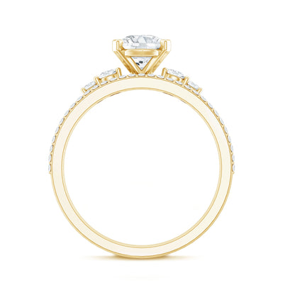 1.3 Carat Certified Lab Grown Diamond Teardrop Bridal Ring Set