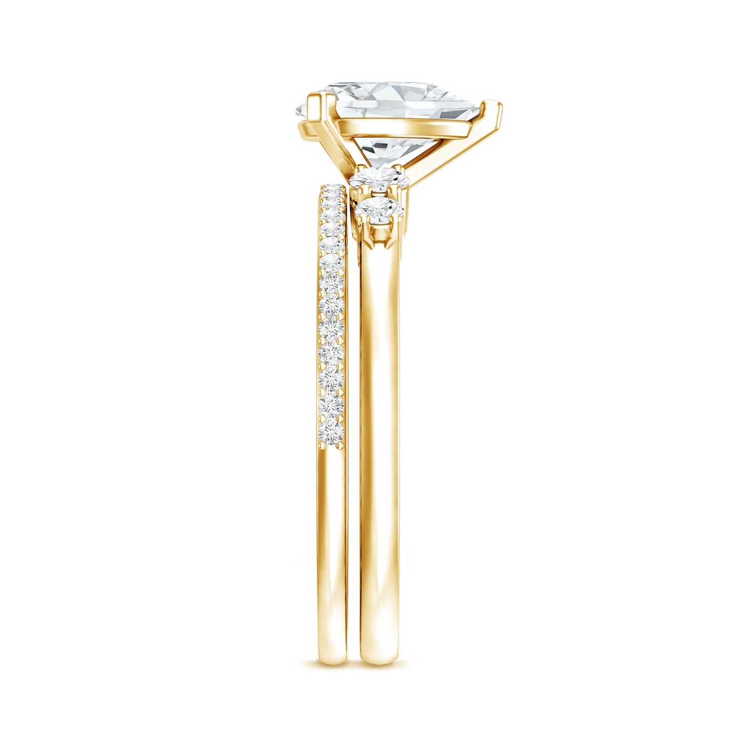 1.3 Carat Certified Lab Grown Diamond Teardrop Bridal Ring Set