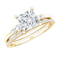1.2 Carat Lab Grown Diamond Princess Cut Engagement Ring With Enhancer