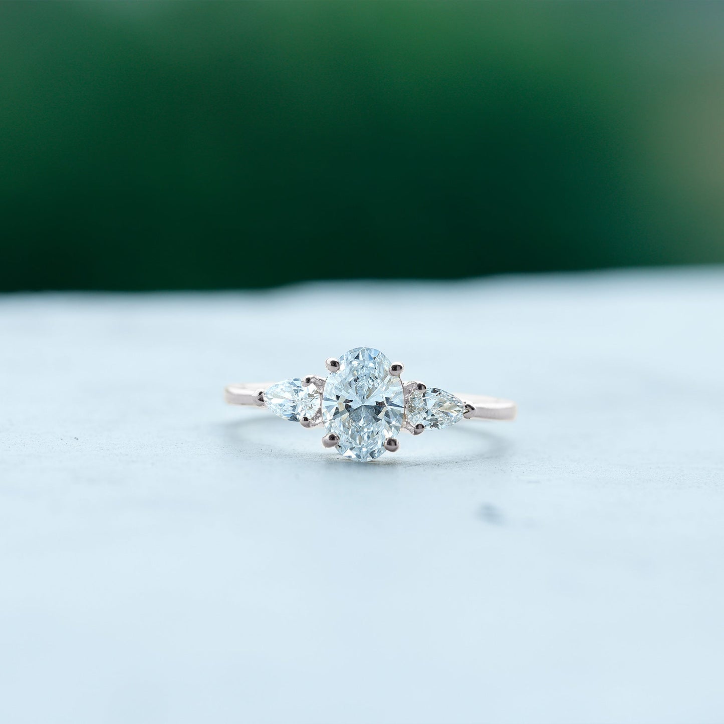 1 Carat Lab Grown Diamond Three Stone Engagement Ring with IGI Certificate