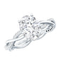 IGI Certified 2 Carat Lab Grown Diamond Oval Hidden Halo Engagement Ring with Braided Band