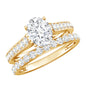 Oval Shaped 1 Carat Lab Grown Diamond Bridal Ring Set with IGI Certificate
