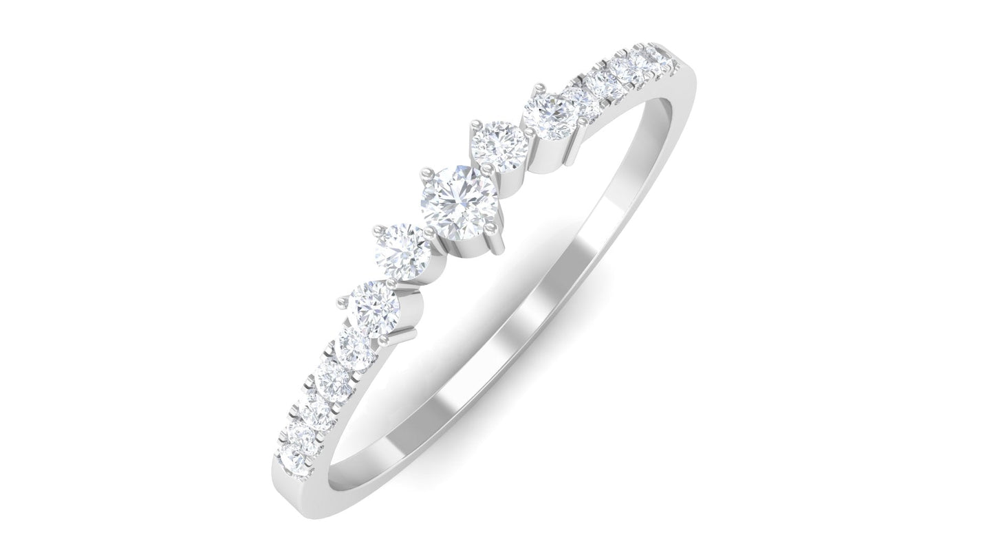 Certified Natural Diamond Half Eternity Stackable Ring