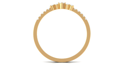 Certified Natural Diamond Half Eternity Stackable Ring