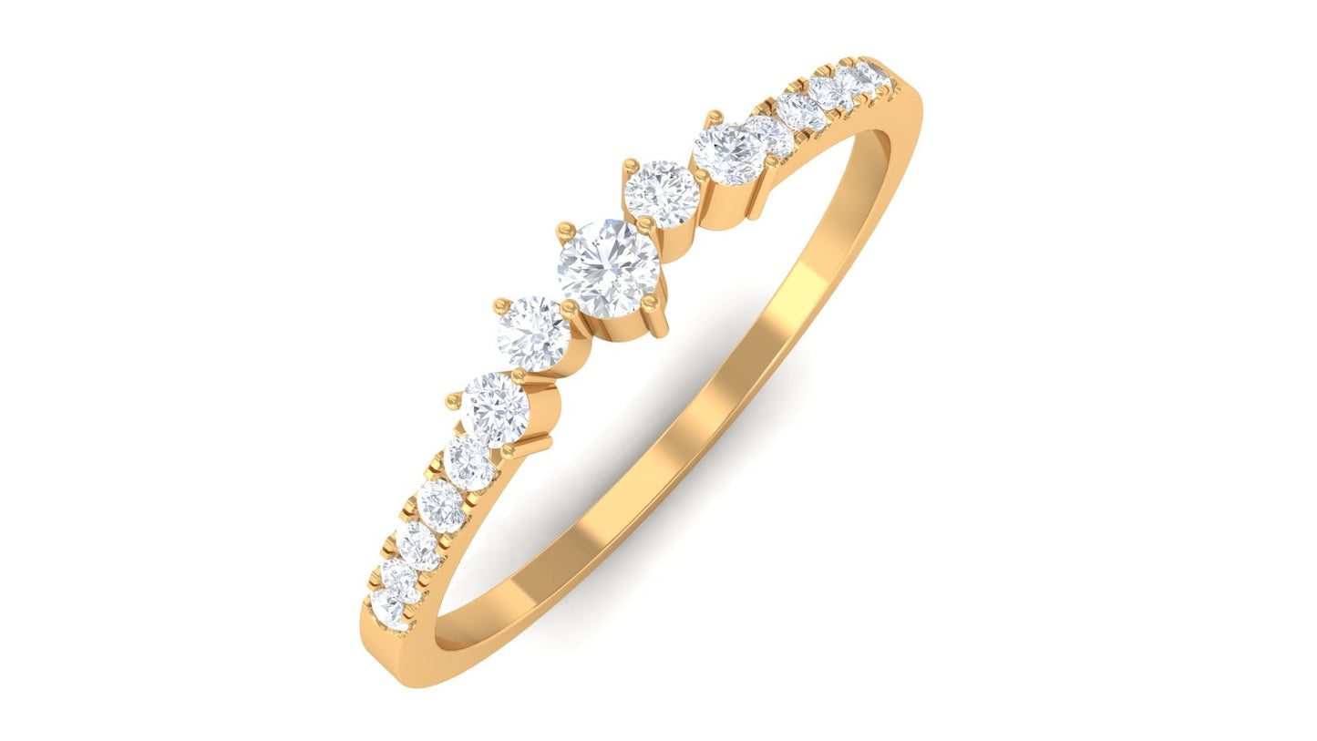 Certified Natural Diamond Half Eternity Stackable Ring