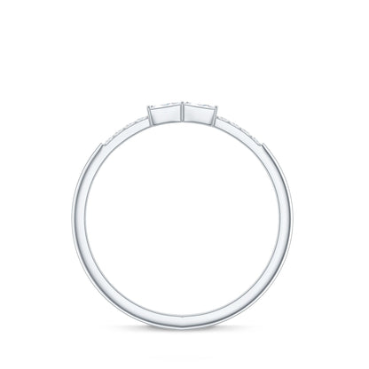 Baguette Diamond Stackable Ring in East West Style