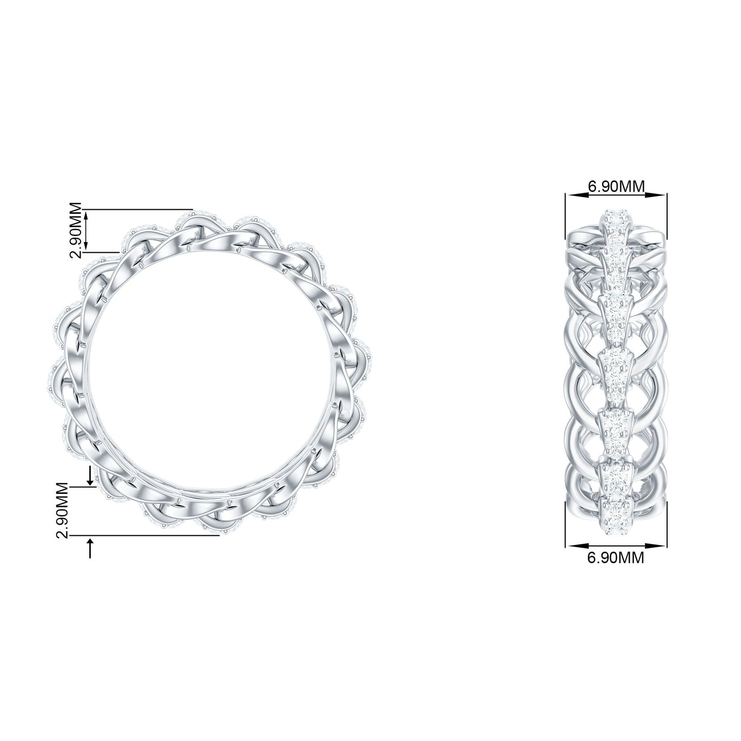 Certified Moissanite Eternity Wedding Band for Women