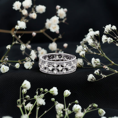 Designer Moissanite Wedding Band Ring