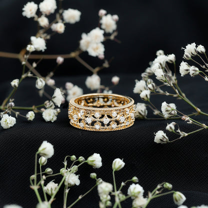 Designer Moissanite Wedding Band Ring