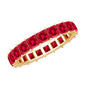 Princess Cut Lab Grown Ruby Eternity Wedding Band for Women