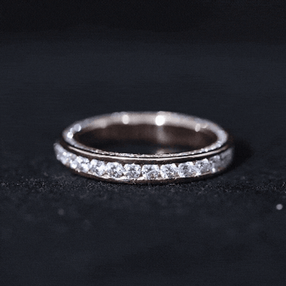 Certified Moissanite Eternity Ring in Channel Setting