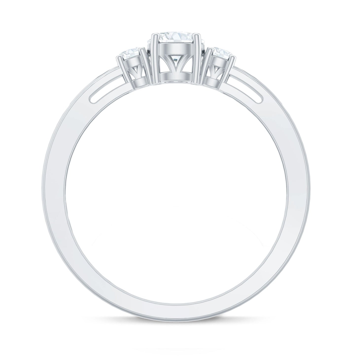 Certified Moissanite 3 Stone Proposal Ring For Her