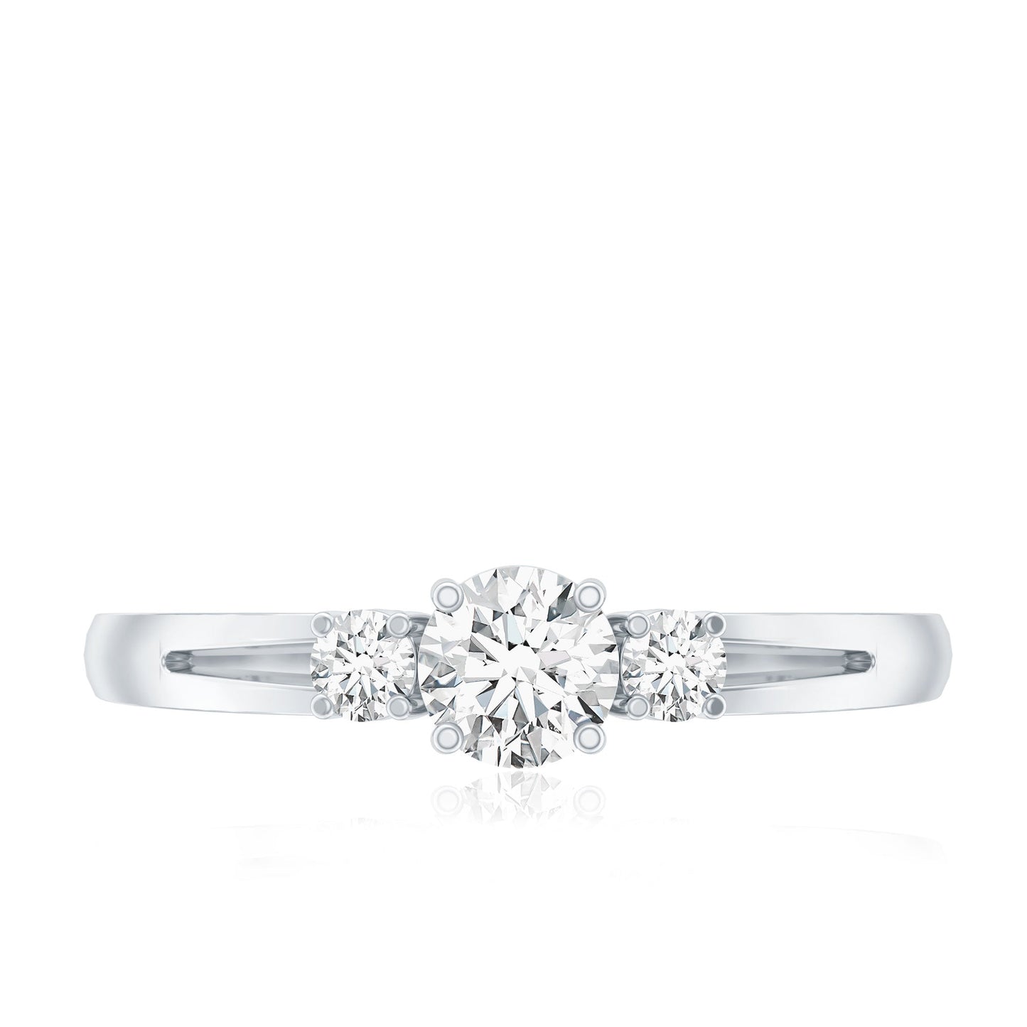 Certified Moissanite 3 Stone Proposal Ring For Her
