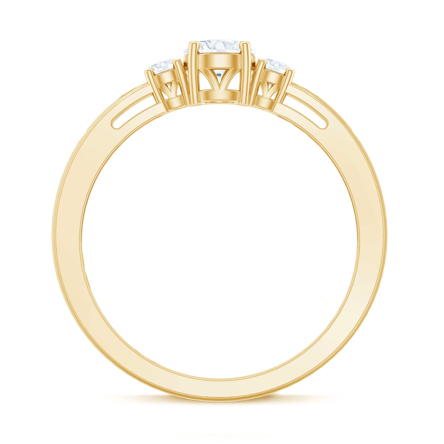 Certified Moissanite 3 Stone Proposal Ring For Her