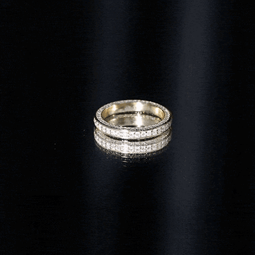 Round Cut Moissanite Full Eternity Wedding Band Ring