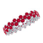 Round Lab Created Ruby Cluster Eternity Ring in Prong Setting