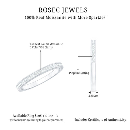 Minimal Moissanite Eternity Band Ring