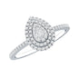 Double Halo Moissanite Teardrop Engagement Ring For Women