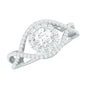Certified Moissanite Crossover Engagement Ring with Halo