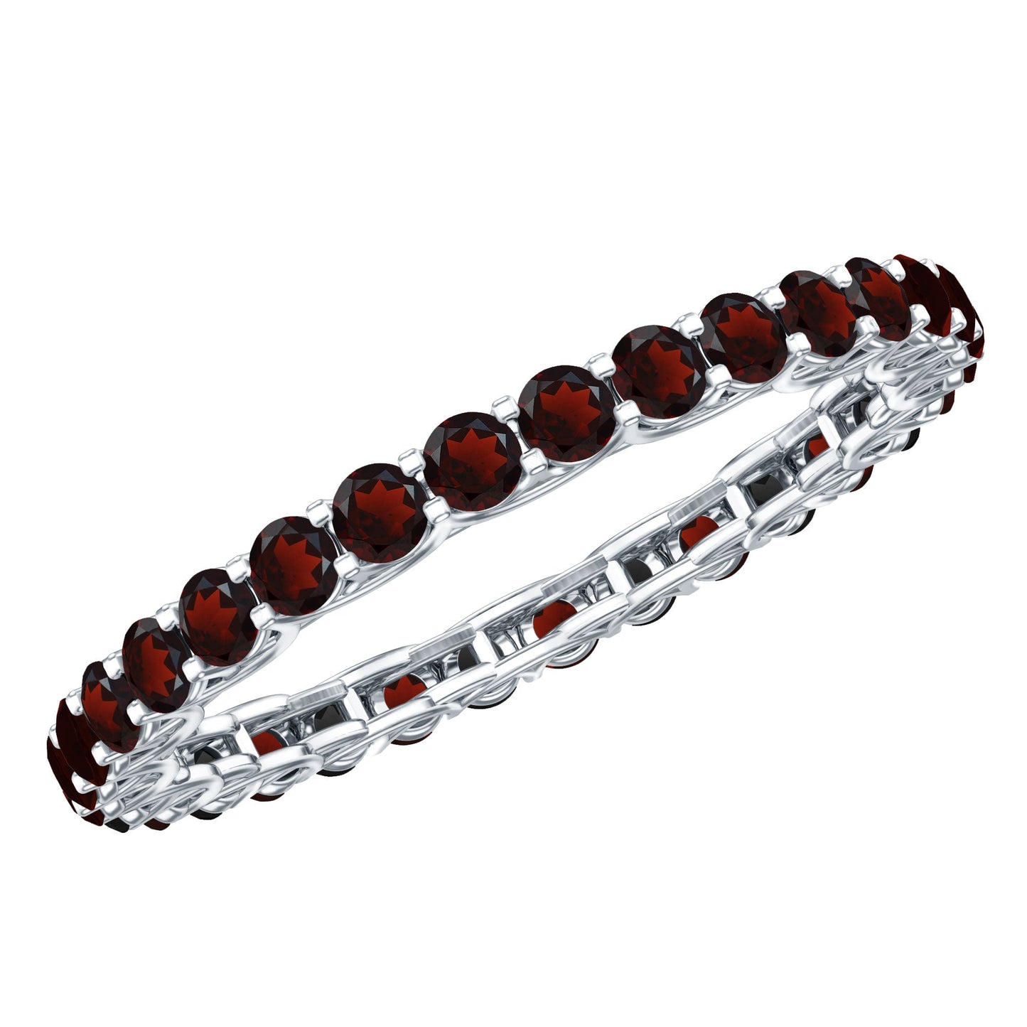 Certified Real Garnet Eternity Ring for Anniversary
