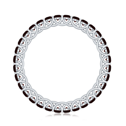 Certified Real Garnet Eternity Ring for Anniversary