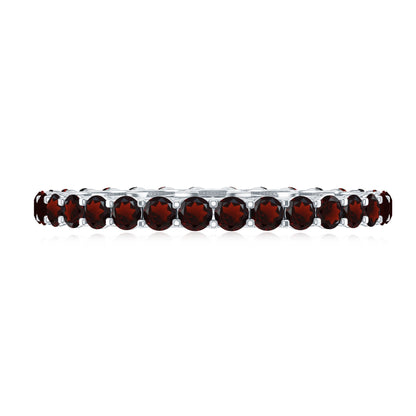 Certified Real Garnet Eternity Ring for Anniversary