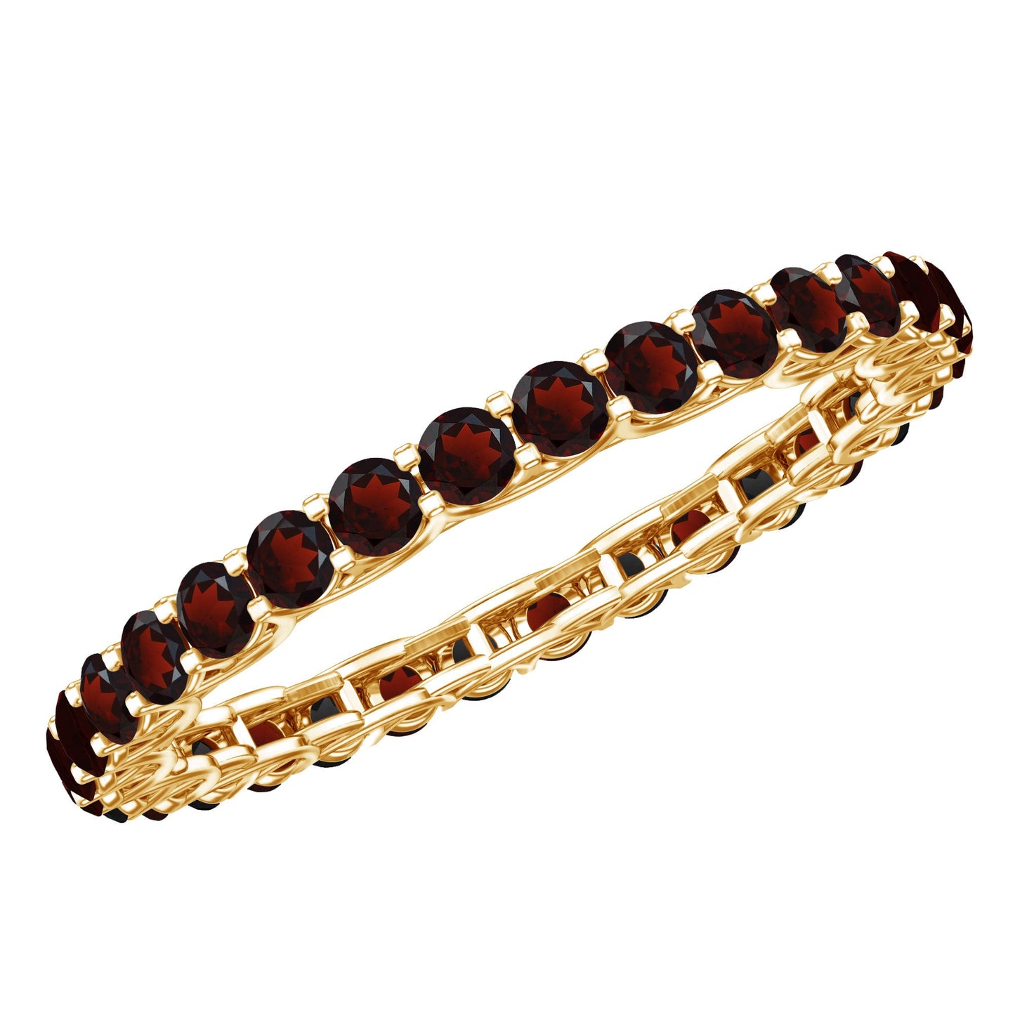 Certified Real Garnet Eternity Ring for Anniversary