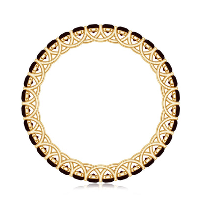 Certified Real Garnet Eternity Ring for Anniversary