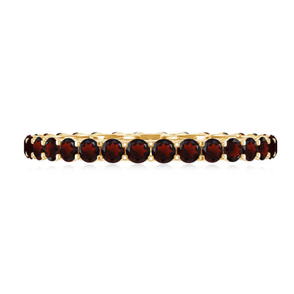 Certified Real Garnet Eternity Ring for Anniversary
