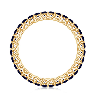 Real Blue Sapphire Full Eternity Ring for Women