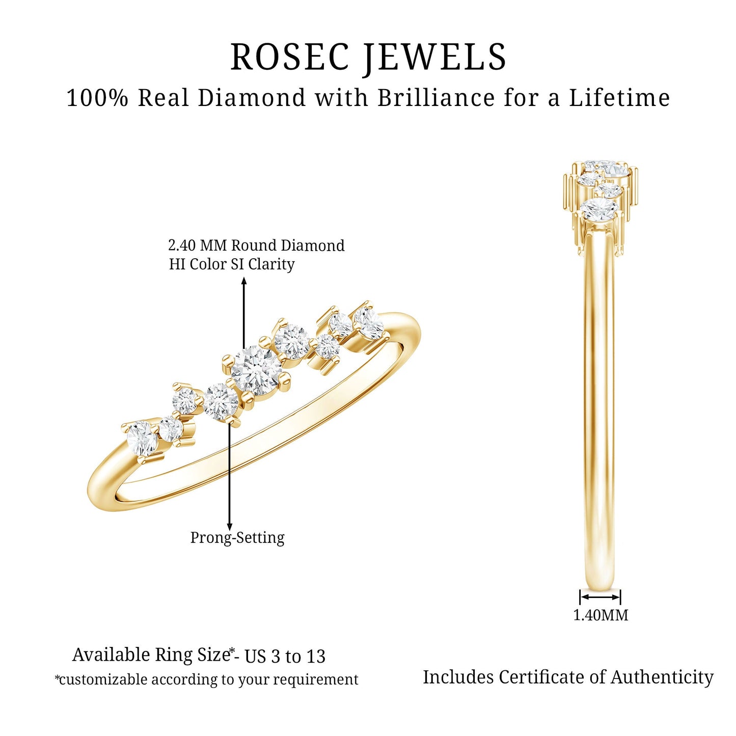 Brilliant Cut Diamond Wedding Band for Women