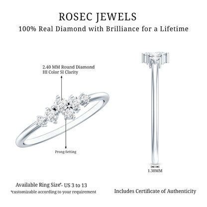 Certified Diamond Cluster Promise Ring in Prong Setting