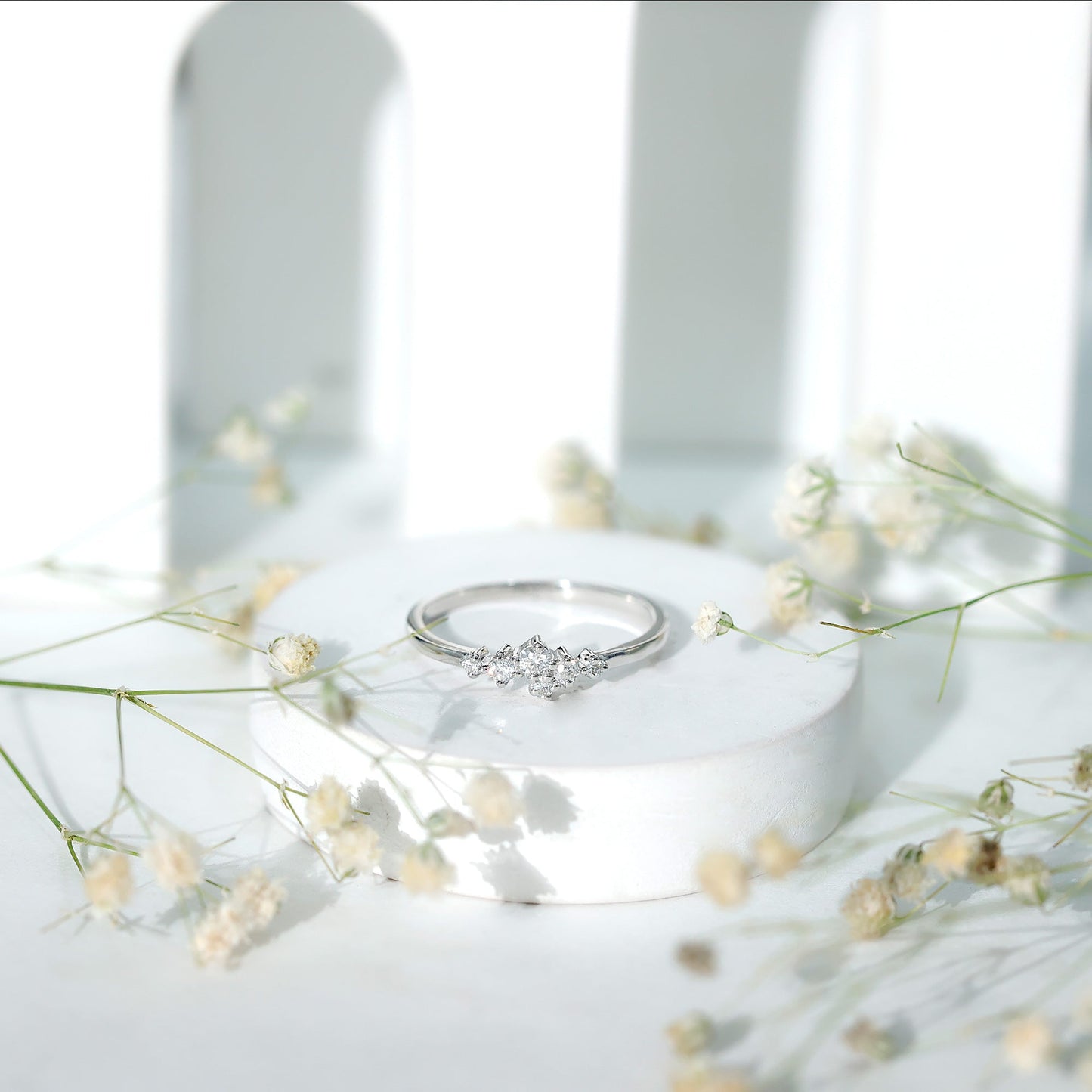 Certified Diamond Cluster Promise Ring in Prong Setting