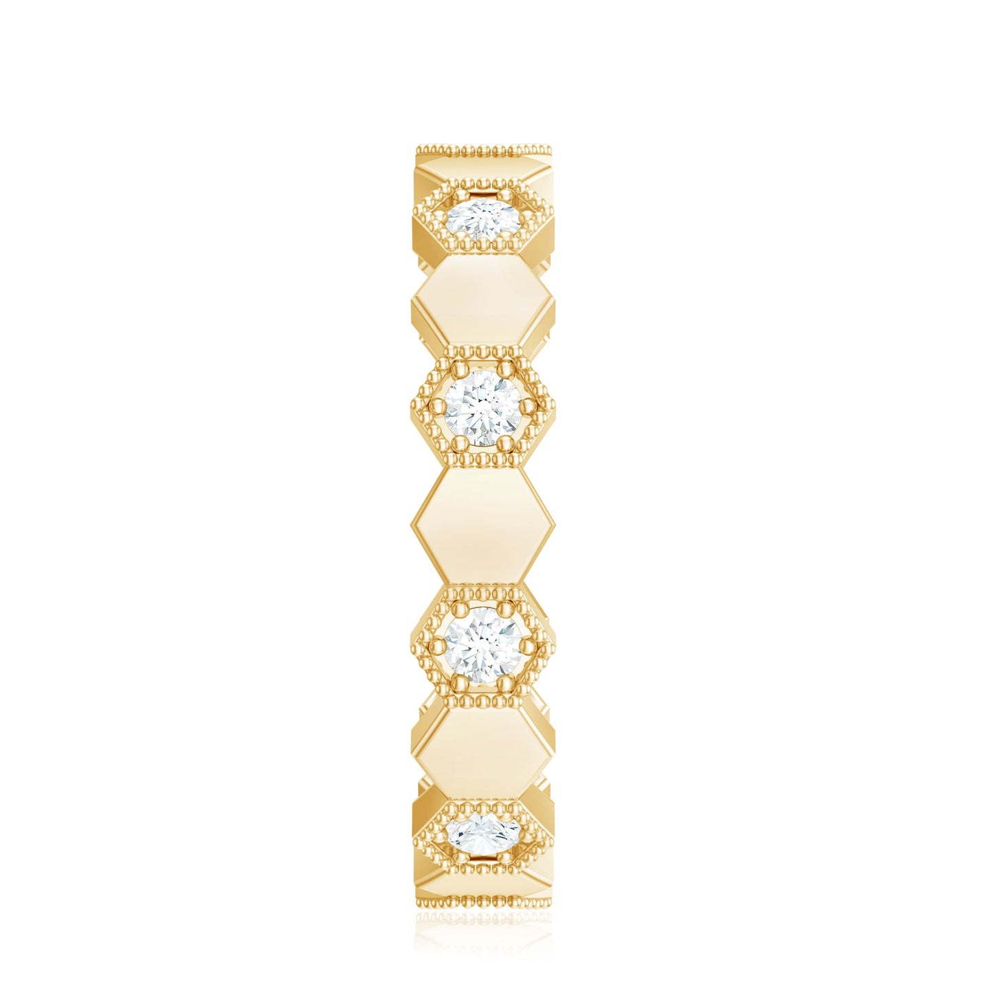 Certified Diamond Geometric Band Ring