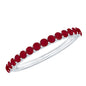 Genuine Ruby Half Eternity Ring with Diamond