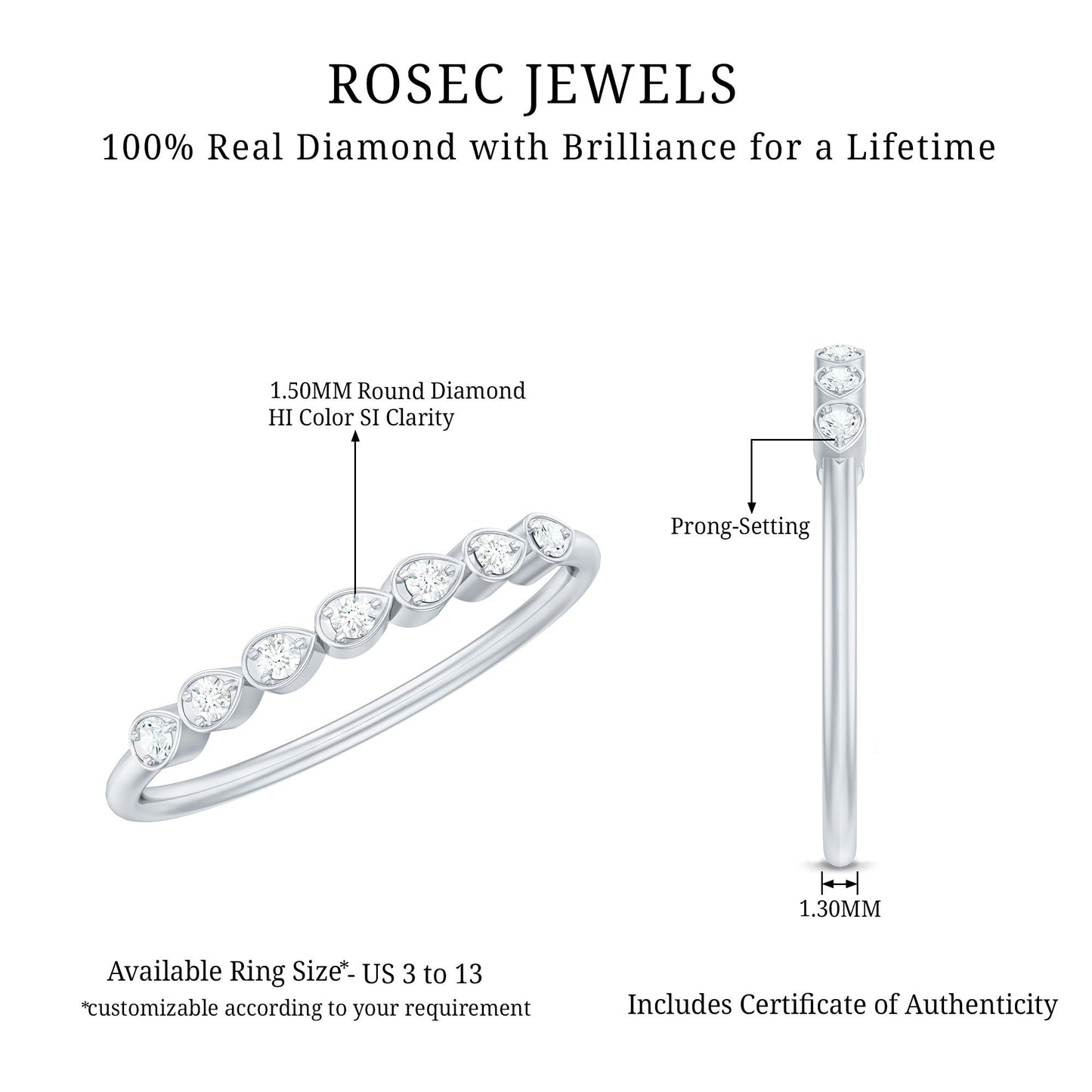 Certified Diamond Seven Stone Promise Ring