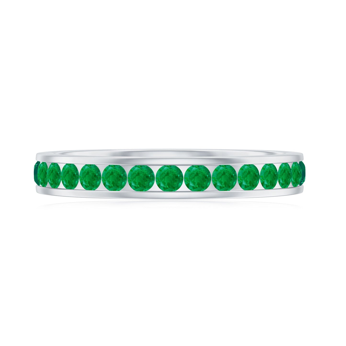 Channel Set Emerald Full Eternity Band Ring for Women