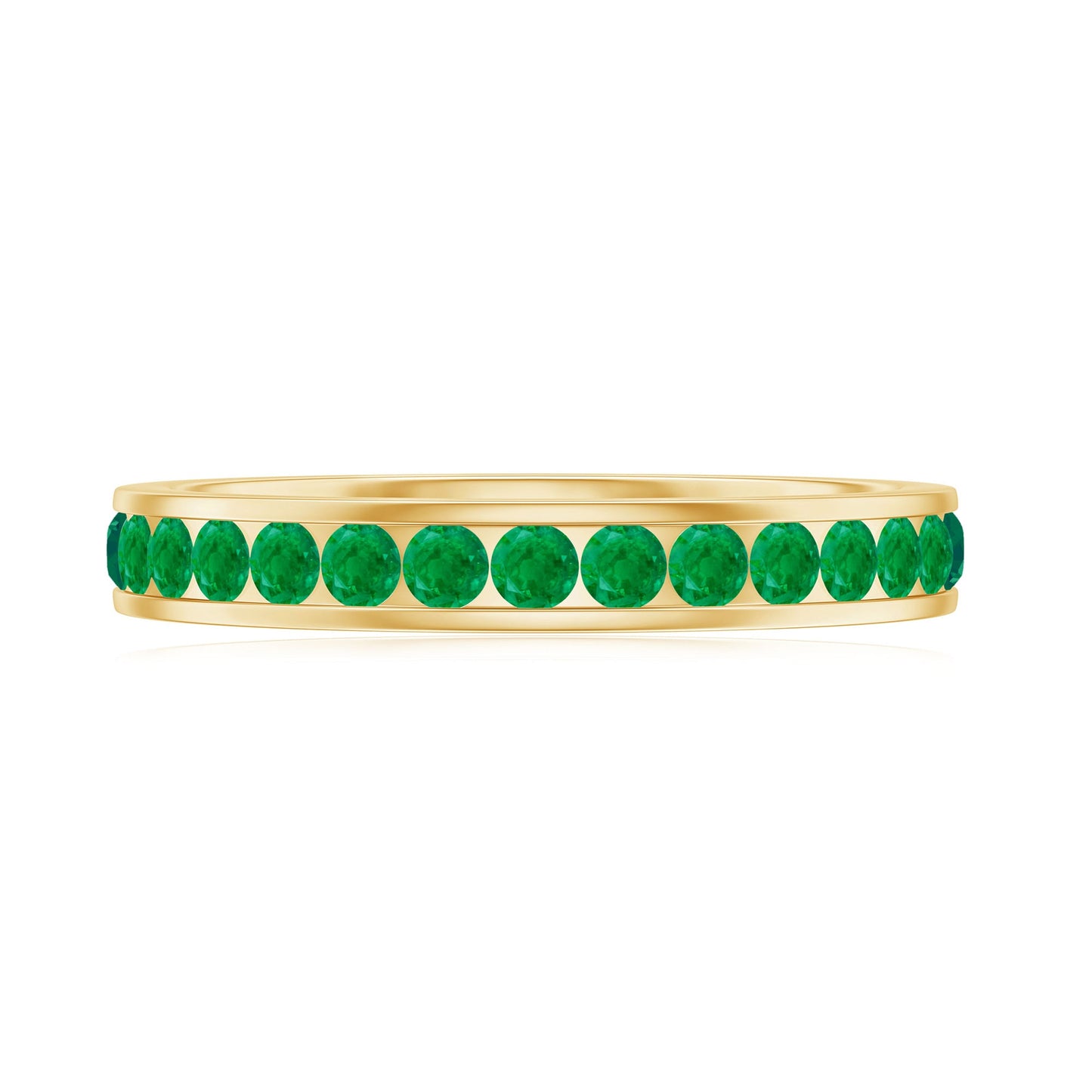 Channel Set Emerald Full Eternity Band Ring for Women