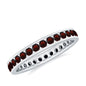 Certified Natural Garnet Eternity Ring in Channel Setting