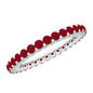 Natural Ruby Full Eternity Ring with Diamond for Women