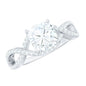 3 CT Cushion Cut Moissanite Solitaire Ring With Crossover Shank