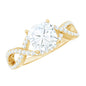 3 CT Cushion Cut Moissanite Solitaire Ring With Crossover Shank