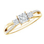 Princess Cut Moissanite Three Stone Engagement Ring