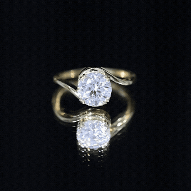 2 Carat Round Moissanite Bypass Engagement Ring